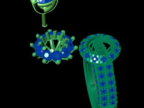 Beautyfull ring for daimonds 3D मॉडल
