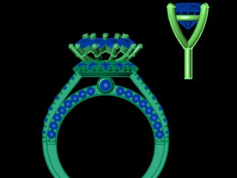 Beautyfull ring for daimonds 3D Model