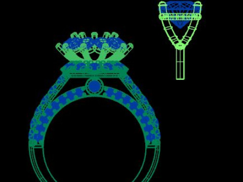 Beautyfull ring for daimonds 3D मॉडल