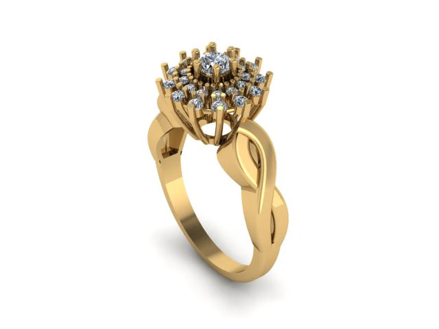 Lindo anel para diamantes Modelo 3D .c4d .max .obj .3ds .fbx .stl .blend 