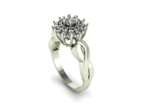 Lindo anel para diamantes Modelo 3D