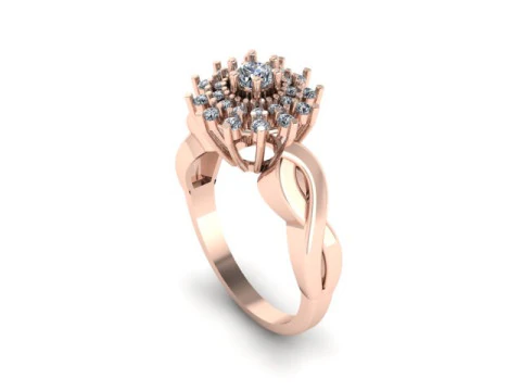 Lindo anel para diamantes Modelo 3D