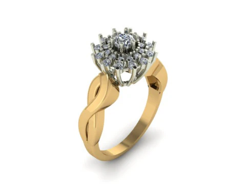 Lindo anel para diamantes Modelo 3D