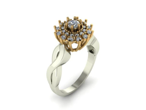 Lindo anel para diamantes Modelo 3D