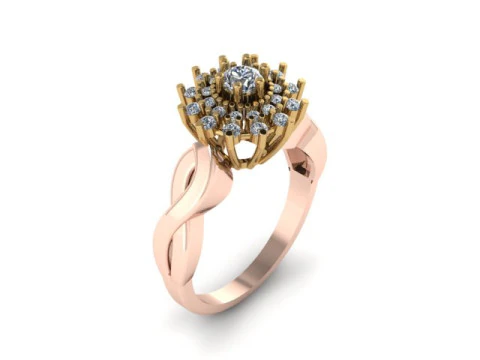Lindo anel para diamantes Modelo 3D