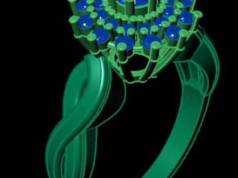 Beautifull ring for daimonds 3D Модель