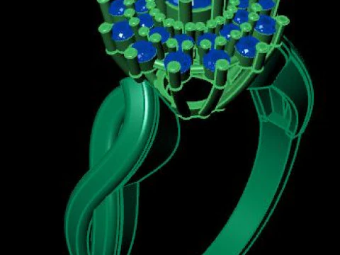 Lindo anel para diamantes Modelo 3D