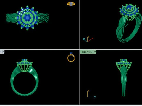 Lindo anel para diamantes Modelo 3D