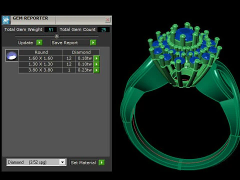 Lindo anel para diamantes Modelo 3D