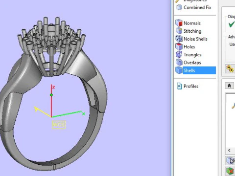 Lindo anel para diamantes Modelo 3D