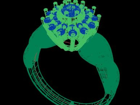 Beautifull ring for daimonds 3D Модель