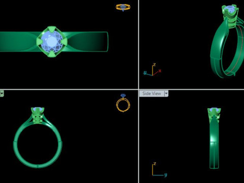 Solitair ring Modèle 3D
