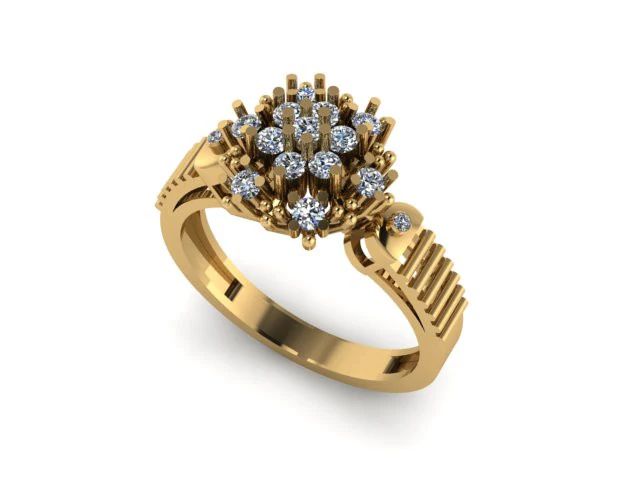 Beautyfull ring for daimonds 3D Model .c4d .max .obj .3ds .fbx .stl .blend 