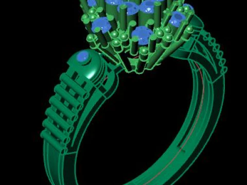 Beautyfull ring for daimonds 3D Model