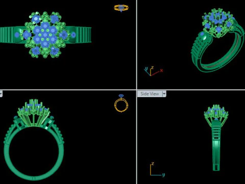 Beautyfull ring for daimonds 3D Model
