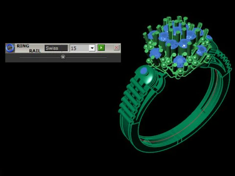 Beautyfull ring for daimonds 3D Model