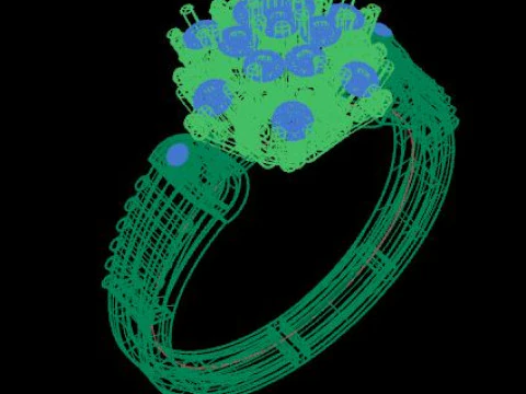 Beautyfull ring for daimonds 3D Model