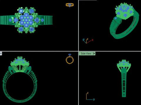 Beautyfull ring for daimonds 3D Model