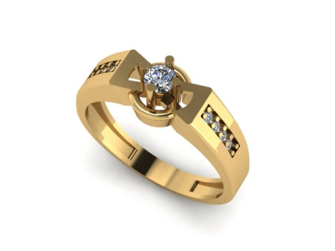 Cincin pria untuk berlian Model 3D