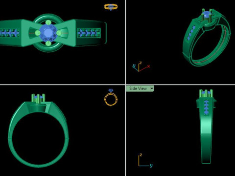 Men ring for daimonds 3D Model