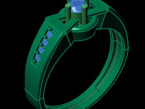 Beautyfull ring for daimonds 3D Model
