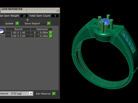 Beautyfull ring for daimonds 3D Model