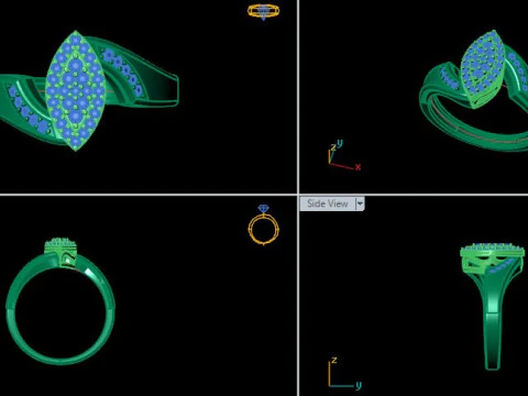 Beautyfull ring for daimonds 3D Model