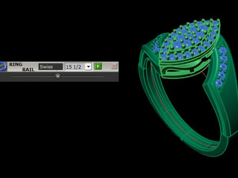 Beautyfull ring for daimonds 3D Model