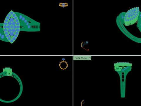 Beautyfull ring for daimonds 3D Model