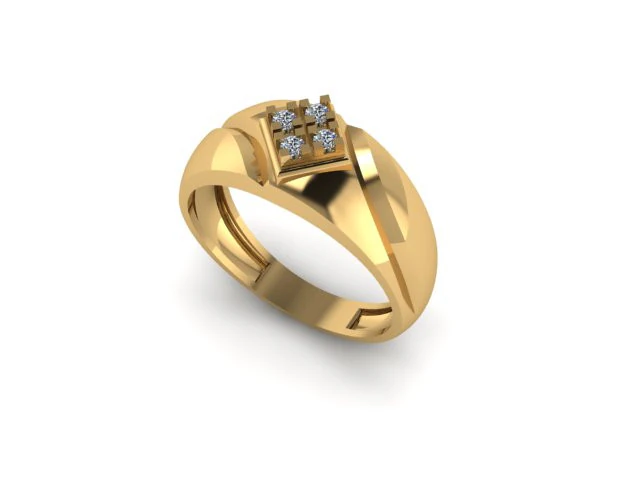 Men ring for daimonds 3D Model .c4d .max .obj .3ds .fbx .stl .blend 