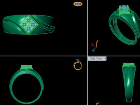 Men ring for daimonds 3D-Modell