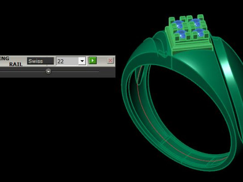 Men ring for daimonds 3D-Modell