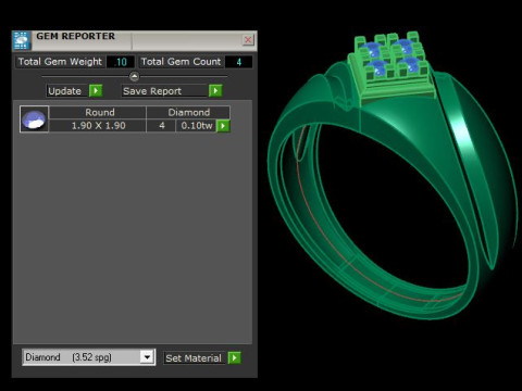 Men ring for daimonds 3D-Modell