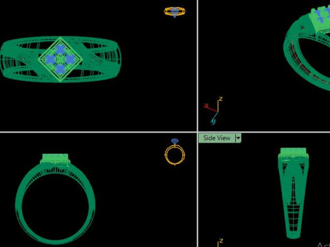 Men ring for daimonds 3D-Modell
