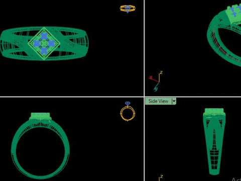Men ring for daimonds 3D Model