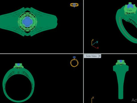 Men ring for daimonds 3D Model