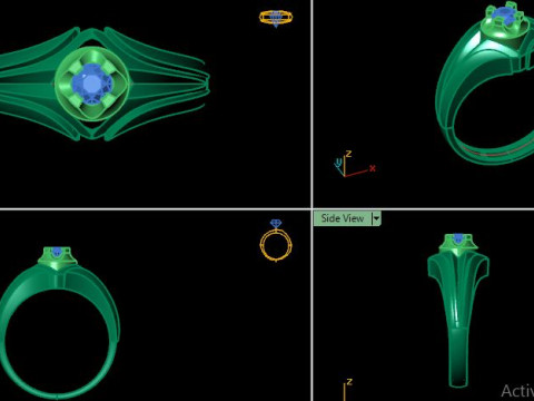 Men ring for daimonds 3D Модель