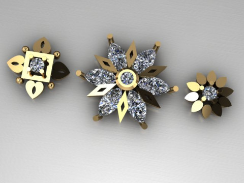 Daimond nose pins 3D मॉडल