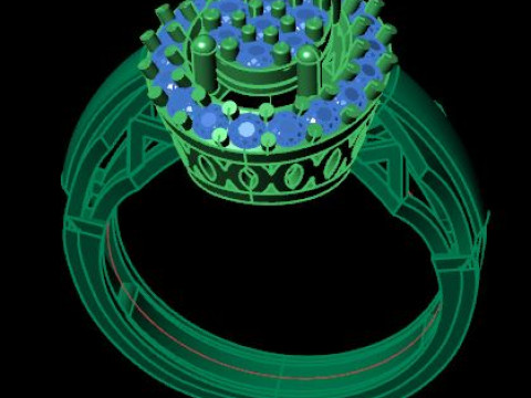 Fancy ring for dimonds Modèle 3D