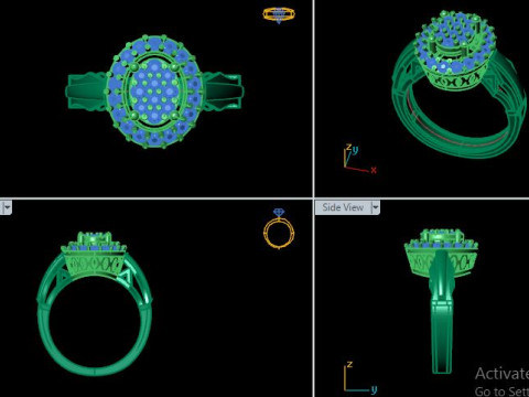 Fancy ring for dimonds Modèle 3D