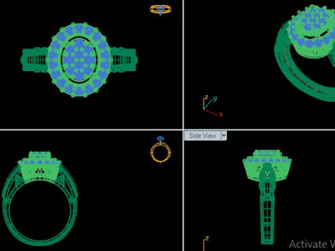 Fancy ring for dimonds Modèle 3D