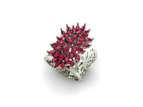 Engagement Wedding Solitaire Marquise colour stone 3D Model