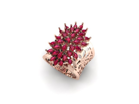 Engagement Wedding Solitaire Marquise colour stone 3D Model