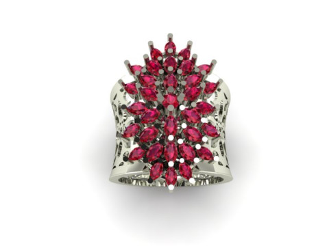 Engagement Wedding Solitaire Marquise colour stone 3D Model