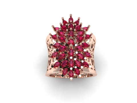 Engagement Wedding Solitaire Marquise colour stone 3D Model