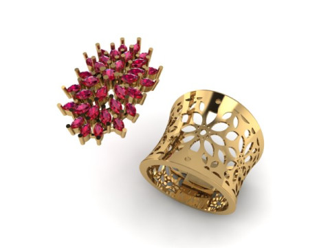 Engagement Wedding Solitaire Marquise colour stone 3D Model