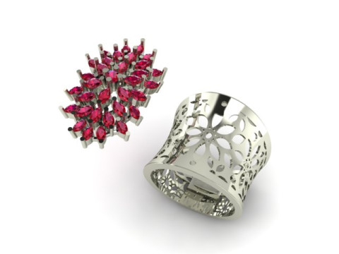 Engagement Wedding Solitaire Marquise colour stone 3D Model