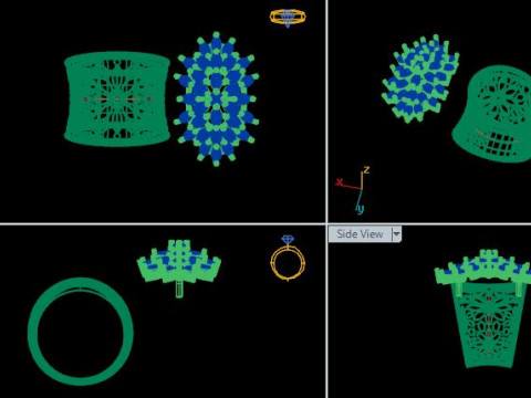 Engagement Wedding Solitaire Marquise colour stone 3D Model