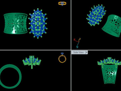 Engagement Wedding Solitaire Marquise colour stone 3D Model
