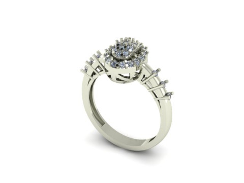 Fancy ring for dimonds 3D Model